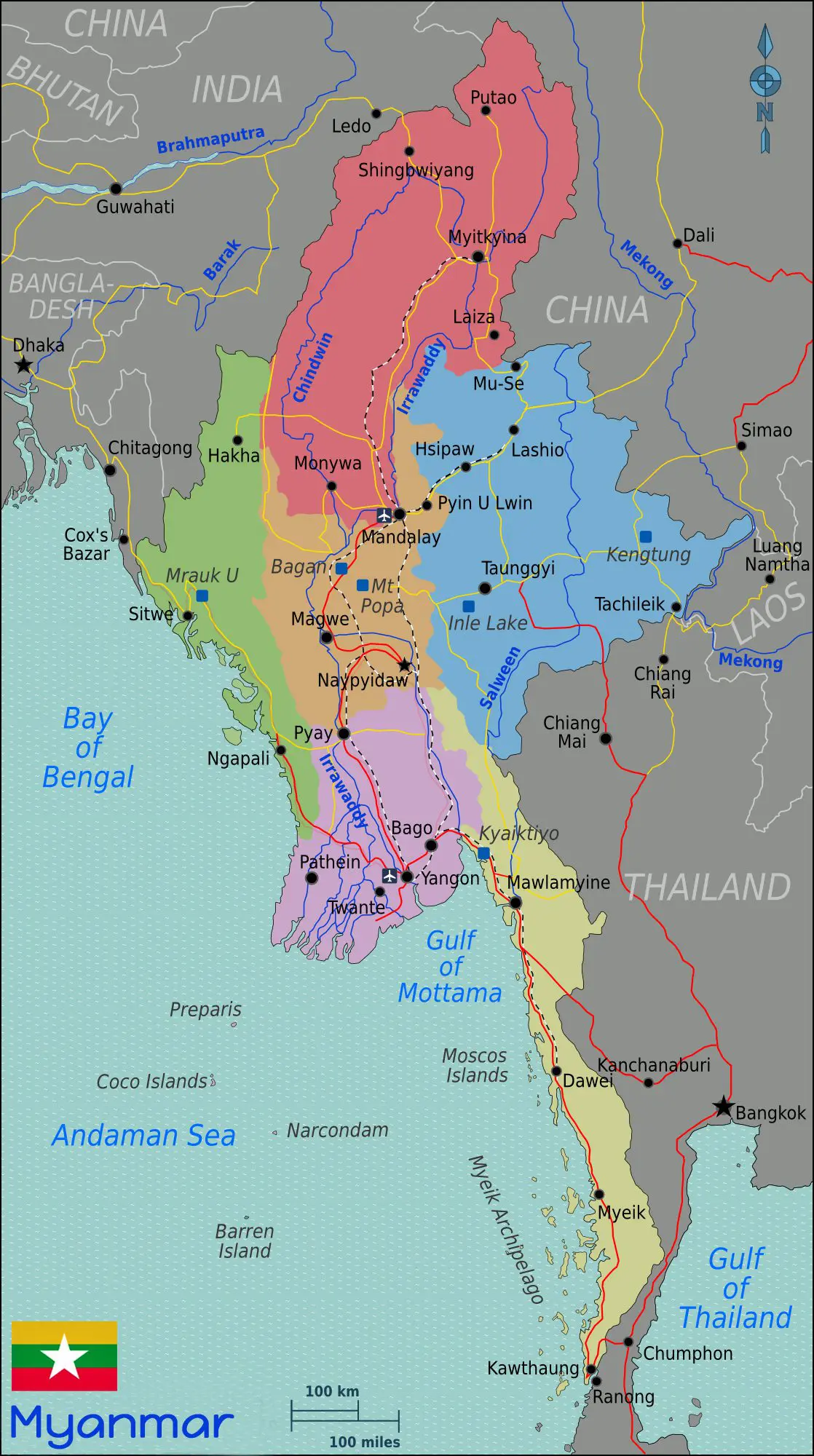 Vietnam Tours Map Myanmar Quelle Wikitravel